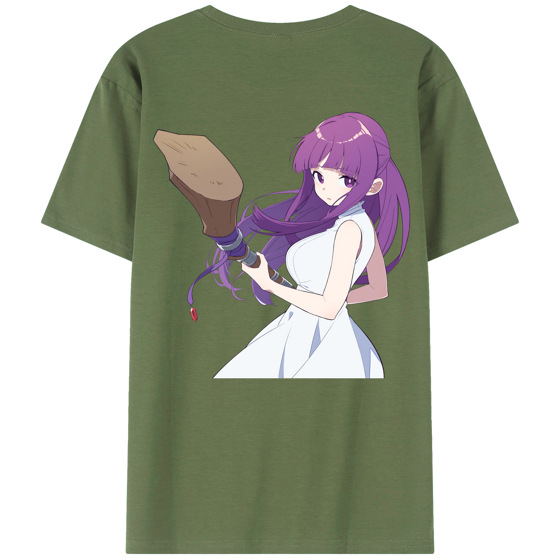 （画像用） 葬送のフリーレン Frieren 綿100％ メンズ半袖Tシャツ（バックプリント） 通気性